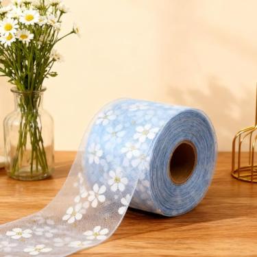 Imagem de Rolos de tule com glitter, 6 cm por 5 jardas de tela de tule de tecido floral para saias tutu, costura, aniversário, decoração de festa de casamento (Roxo)