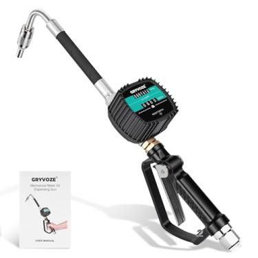 Imagem de GRYVOZE Válvula de controle de óleo mecânico, medidor de vazão, dispensador pneumático de pistola de óleo com entrada NPT de 1,27 cm, pistola de dosagem operada a ar - Pressão máxima de funcionamento