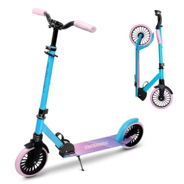 Imagem de Nattork 8" Sturdy Wheels Kick Scooter for Kids 6+ Years Teens & Adults - 240LB Weight Capacity, Front Shock Absorber and Adjustable Handlebar Blue