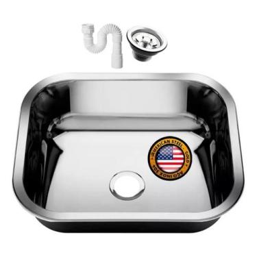 Imagem de Tanque Inox 50X40X20 Sem ESFREGADOR Industrial - Sobrepor E Embutir - 