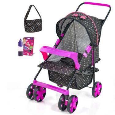 Imagem de Carrinho de Boneca Reborn Roma Xikitinha Milano Alive Oliveira, Preto