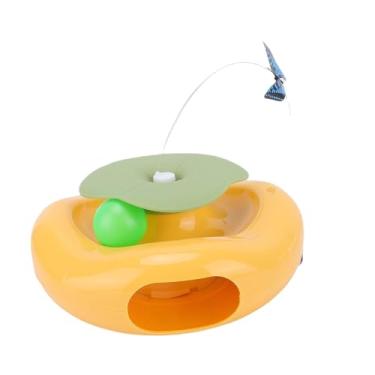 Imagem de Tnfeeon Brinquedo Giratório Elétrico para Gatos, Rotação Automática Inteligente para Horas de Diversão, Varinha de Teaser Interativa Com Plataforma Giratória de Borboleta Esvoaçante para Gatos
