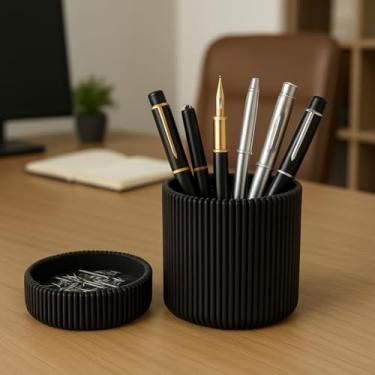 Imagem de Porta Canetas Lápis Organizador de mesa escritório(KIT Caneta/Clipes Preto)