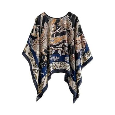 Imagem de Pashmina De Seda Feminina De 110cm, Estampa De Moda De Verão, Protetor