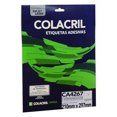 Imagem de Etiqueta Adesiva Colacril A4 Ca4267 210X297Mm C/25