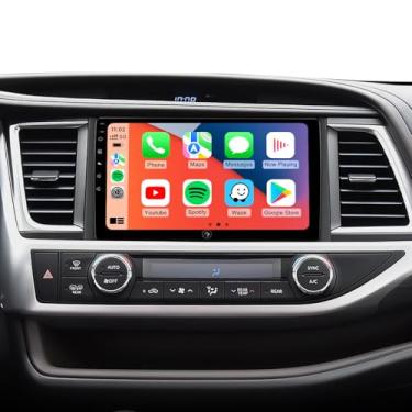 Imagem de Rádio estéreo de carro de 10,2 polegadas para Toyota Highlander 2014-2019 - CarPlay sem fio e Android Auto, navegação GPS WiFi 5G, Bluetooth FM/SWC, câmera de reserva 1080P, tela sensível ao toque