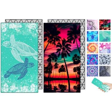 Imagem de Margelife Toalhas de praia de microfibra à prova de areia para adultos – secagem rápida e rápida acessórios de praia grandes para viagens piscina cobertor de ioga leve itens essenciais presentes