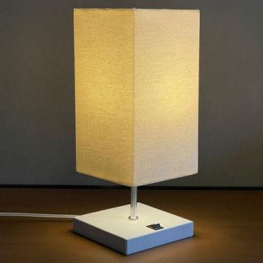 Imagem de Abajur luminária de Mesa Clássico Quadrado aluminio Com Interruptor e 