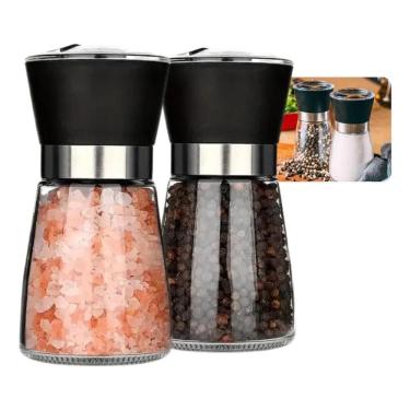 Imagem de 2X Kit 2 Moedores De Sal Grosso E Pimenta Do Reino Em Aço In