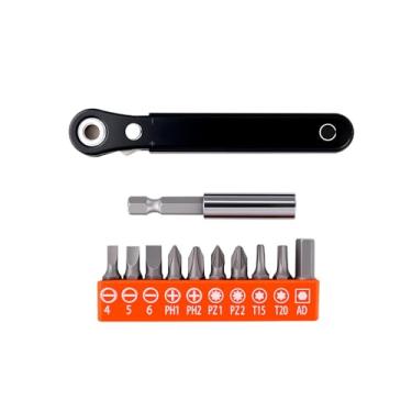 Imagem de Tekrill Chave de fenda de ângulo reto, mini chave de fenda de catraca offset de 90 graus, conjunto de chaves de fenda de bolso de perfil baixo, gadgets EDC Gear Tools TS/JLBS-01