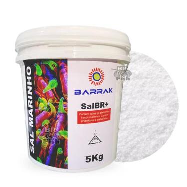 Imagem de Sal Marinho Barrak Aquário Probióticos Coral Peixe Balde 5Kg