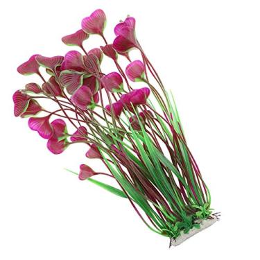 Imagem de Ornamento de Planta de Grama de água de Plástico de Aquário Coral Artificial Vívido para Paisagem de Jardim de Tanque de Peixes (Vinho Tinto)