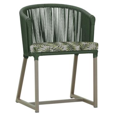 Imagem de Cadeira De Jantar Noronha Alumínio Fendi E5 Trama  Verde