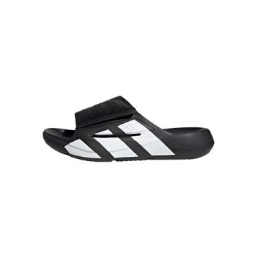 Imagem de adidas Sandália unissex para adultos Lightblaze Slide, Preto/branco/branco, 17 Women/16 Men