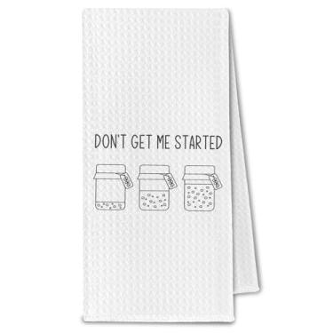 Imagem de ChissNook Presentes engraçados Sourdough Toalhas de cozinha, presentes para padeiros amantes de panificação mulheres toalhas de prato de chá para decoração de cozinha, Don't Get Me Started Toalhas de