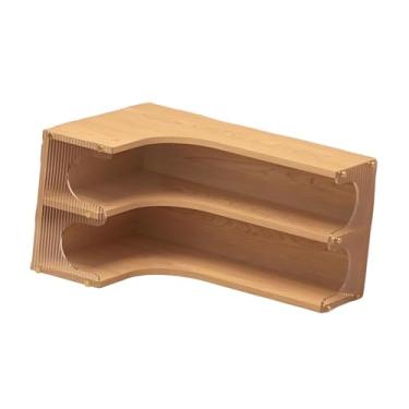 Imagem de Ｂｅｓｇａ Organizador de canto para mesa, suporte para caneca de café, organizador de, suporte versátil para armazenamento de xícaras, 2 níveis para, Cor de Madeira