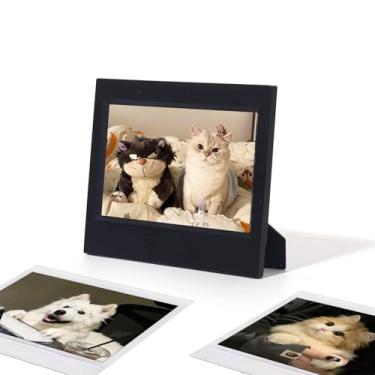 Imagem de WOGOZAN Moldura ampla para câmera de impressão instantânea Fujifilm Instax Wide EVO/400/300/210, filme de 8,4 x 11,3 cm, moldura para fotos Instax Wide com tela de mesa para casa e escritório - (preto