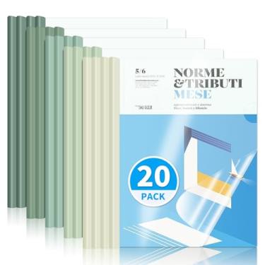 Imagem de WORPSON Pacote com 20, capas de relatório transparentes com barra deslizante, capacidade para 50 folhas – Pastas de apresentação para letras e folhas A4, fichários de currículo e documentos para
