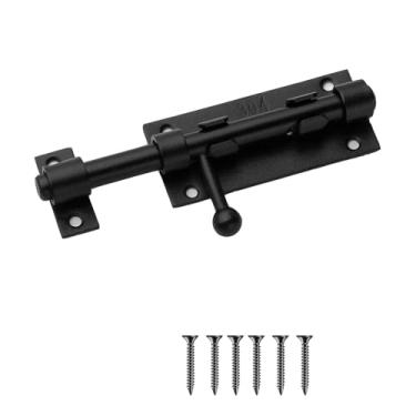 Imagem de Trincos de portão de aço inoxidável 304, para cercas de madeira, rolha de portas de portões de metal, travas de cadeado de segurança pesada, porta de quintal, deslizante de porta de celeiro (preto