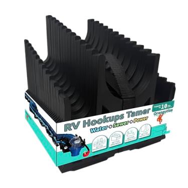 Imagem de Orangutize Domador de conexões completas para trailers | Suporte de mangueira de esgoto 3 em 1 para trailer, mais mangueira de água e suportes de cabos de alimentação | Design pendente de patente para