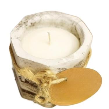 Imagem de Vela Aromática Lavanda Perfumada Artesanal Vegetal Vaso de Gesso Vasinho(1 Vela Canela (35g))