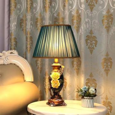 Imagem de Luminária de mesa retrô americana, estilo europeu de luxo, para sala de estar, quarto, escritório, casa de campo (J D33H56CM 1 peça)
