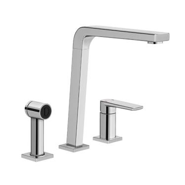 Imagem de Torneira Misturador Monocomando Docol Bistrô 647306 Com Ducha Manual De Bancada Cromada