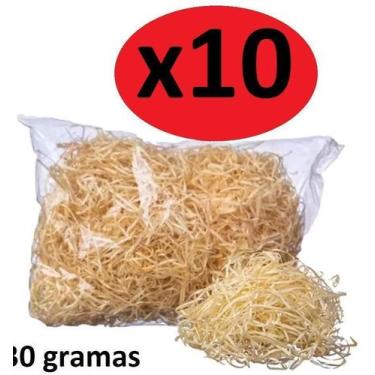 Imagem de Kit 10 Sacos De 30Gr Palha Seca Fina Natural Decoração Festa - Lynx Pr