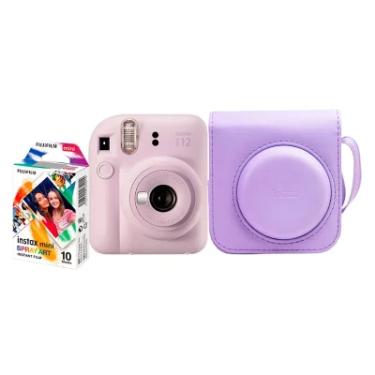 Imagem de Kit Câmera Instax Mini 12 Rosa, Com 10 Filmes Rosa, Bolsa