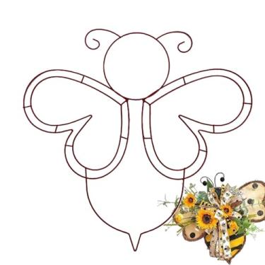 Imagem de Forma de guirlanda de arame – Forma de metal de coroa de coelho ou abelha, guirlanda feita à mão, ornamentos de Páscoa, acessórios de decoração de primavera para cerca, pátio