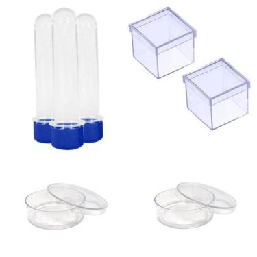 Imagem de 100 Latinhas Acrílicas Tubetes Caixinhas 5X5 Azul Marinho - Belas core