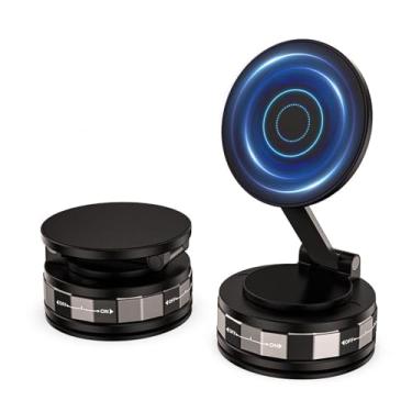 Imagem de Suporte de telefone magnético a vácuo para carro, suporte de telefone com ventosa ajustável de 360°, suporte de telefone para carro/academia/espelho/chuveiro, compatível com todos os smartphones e