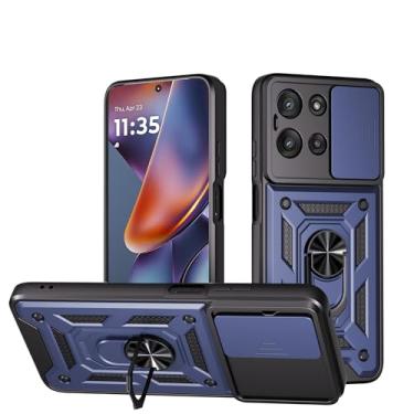 Imagem de WVOZWWO Capa para Xiaomi Redmi Note 13 4G com protetor de tela, capa protetora com suporte, capa de telefone militar para Xiaomi Redmi Note 13 4G (azul, 15C 4G)