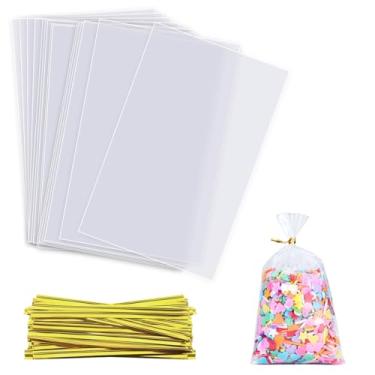 Imagem de OYAVISR Sacos transparentes para doces, 200 peças, 3 x 5, sacos de guloseimas de celofane, sacos de lembrancinhas, sacos de presente, sacos de maçã, sacos de violoncelo, cestas de presente, biscoitos