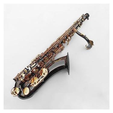 Imagem de Saxofone Tenor Profissional Ouro Preto Tom B Corpo Níquel Preto Dourado Upgrade Double Rib Instrumento Tenor