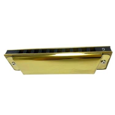Imagem de Gaita profissional para iniciantes adultos 10 furos C Tone Blues Harmonica (dourado)