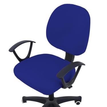 Imagem de Smiry Capas de cadeira de escritório jacquard elásticas, removíveis e laváveis, universais, para cadeira giratória, capa para assento + encosto, azul royal