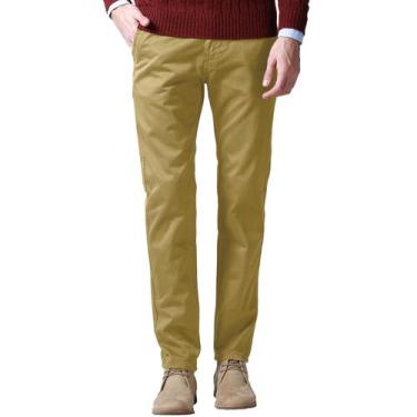 Imagem de Pantalones Casual para Hombre, Ajuste Slim y Tapered, Color Caqui, Tal