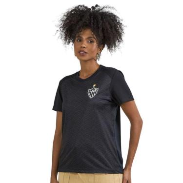 Imagem de Camisa Braziline Atlético Mineiro Principia Feminina - Preto M-Feminino