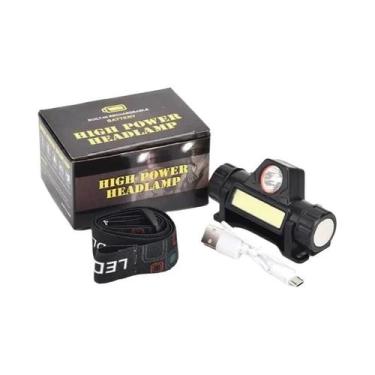 Imagem de Lanterna De Cabeça LED COB Recarregável USB Potente À Prova d'Água Par