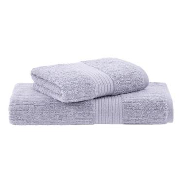 Imagem de Jogo toalha de banho e rosto 2 peças fio penteado cinza - buddemeyer