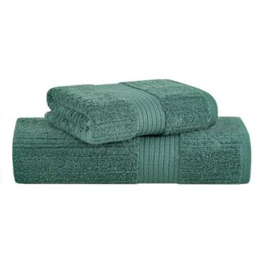 Imagem de Jogo Toalha de Banhão e Rosto Buddemeyer 2 Peças Luxo Fio Penteado Pre