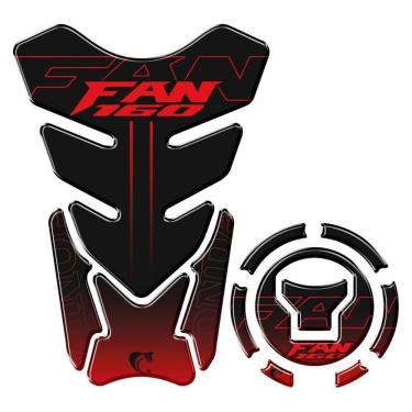 Imagem de Kit Adesivo Protetor Tanque E Bocal Honda Cg Fan 160 Preto