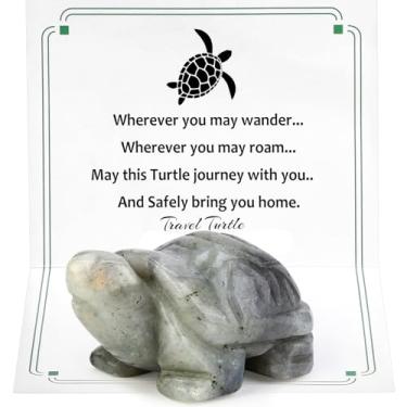 Imagem de DUQGUHO Decoração de Tartaruga de Viagem Cristais Estatuetas de Cristal Pedra da Lua Melhores Tartarugas Marinhas Presentes de Viagem para Mulheres Viajantes Decorações Bonitas