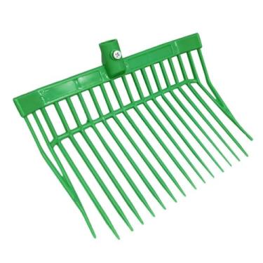 Imagem de Ioensy Cabeça de substituição para garfo de esterco de cavalo Cabeça de forcado Ancinho multiuso para esterco de cavalo para feno, ervas daninhas, fazenda, Verde