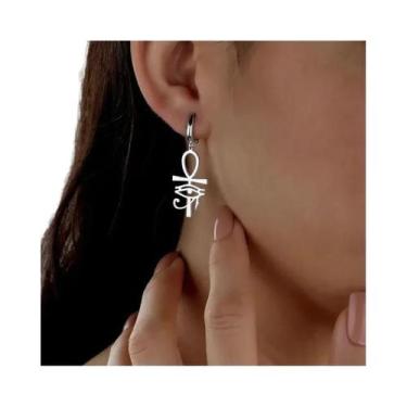 Imagem de Brincos com pingente Ankh Olho de Horus para mulheres, amuleto egípcio