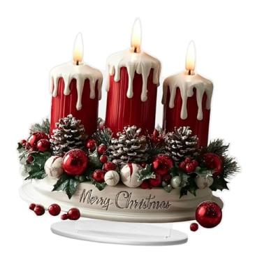 Imagem de IEUDNS Placa de acrílico plana 2D, enfeite de mesa, decoração natalina, expositor de mesa para prateleira, Style B