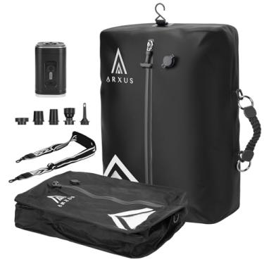 Imagem de Arxus Sacos a vácuo para viagem sem ar, cubos de embalagem de vedação de compressão com alça de ombro ajustável, kit de suprimentos de mudança portátil reutilizável IP70 para armazenamento de roupas