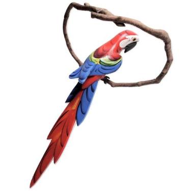 Imagem de Arara De Galho PP - Vermelha - Madeira para Jardim Casa Sitio Chacara 