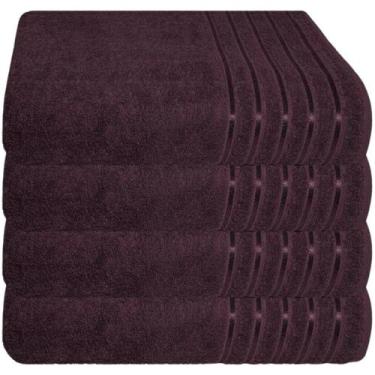 Imagem de Kit 4 Toalhas Banhão 100% Algodão 90x150 Cm Teka Comfort, Vinho